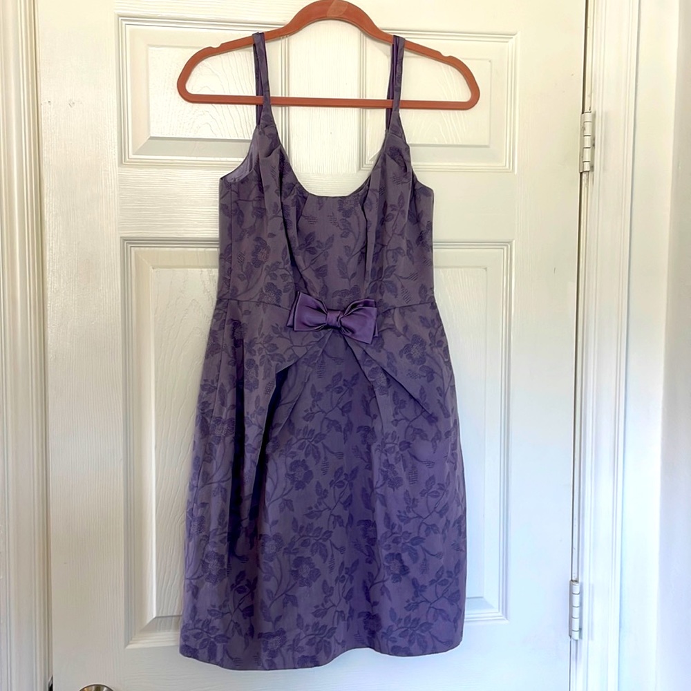 Anthropologie Purple Bow Dress- size 6